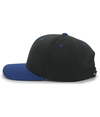 Cotton Poly Cap BLACK/ROYAL lside