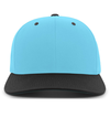 Cotton Poly Cap BLUE TEAL/BLACK Front
