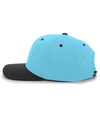 Cotton Poly Cap BLUE TEAL/BLACK lside