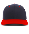 Cotton Poly Cap NAVY/RED Front