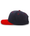 Cotton Poly Cap NAVY/RED lside