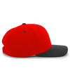 Cotton Poly Cap RED/BLACK rside
