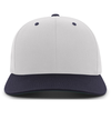 Cotton Poly Cap SILVER/NAVY Front