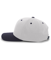 Cotton Poly Cap SILVER/NAVY lside
