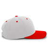 Cotton Poly Cap SILVER/RED rside