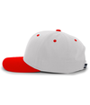 Cotton Poly Cap SILVER/RED lside