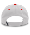 Cotton Poly Cap SILVER/RED Back