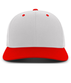Cotton Poly Cap SILVER/RED Front