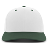 Cotton Poly Cap WHITE/DARK GREEN Front