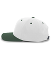 Cotton Poly Cap WHITE/DARK GREEN lside