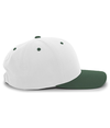 Cotton Poly Cap WHITE/DARK GREEN rside