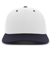 Cotton Poly Cap WHITE/NAVY Front