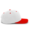 Cotton Poly Cap WHITE/RED rside