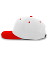 Cotton Poly Cap WHITE/RED lside