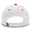 Cotton Poly Cap WHITE/RED Back