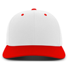 Cotton Poly Cap WHITE/RED Front