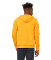 Unisex Sponge Fleece Zip Hood GOLD Back
