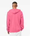 Unisex Sponge Fleece Zip Hood HEATHER CHARITY PINK Back