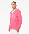 Unisex Sponge Fleece Zip Hood HEATHER CHARITY PINK Side