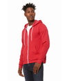 Unisex Sponge Fleece Zip Hood HEATHER RED Side