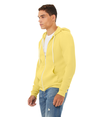 Unisex Sponge Fleece Zip Hood YELLOW Side