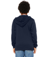 Youth Full Zip Hood NAVY Back