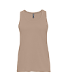 Womens Cotton Tank TAN FrontOF