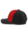 M2 Performance Flexfit RED/BLACK/BLACK lside