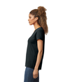 Heavy Cotton Womens V-Neck BLACK side