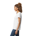 Heavy Cotton Womens V-Neck WHITE side