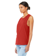 Womens Jersey Muscle Tank RED Side