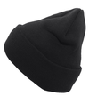 Knit Fold Over Beanie BLACK lside