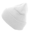 Knit Fold Over Beanie WHITE lside