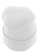 Knit Fold Over Beanie WHITE Back