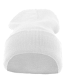 Knit Fold Over Beanie WHITE Front