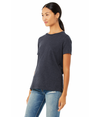 Womens Relaxed CVC HEATHER NAVY Side