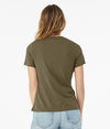 Womens Relaxed CVC HEATHER OLIVE Back