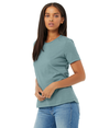 Womens Relaxed CVC HEATHER BLUE LAGOON Side