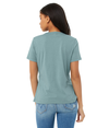 Womens Relaxed CVC HEATHER BLUE LAGOON Back