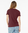 Womens Relaxed Jersey V-Neck MAROON Back