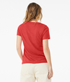 Womens Relaxed CVC V Neck HEATHER RED Back