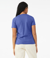 Womens Relaxed CVC V Neck HEATHER TRUE ROYAL Back