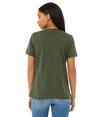 Womens Relaxed Jersey V-Neck MILITARY GREEN Back