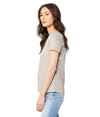 Womens Relaxed CVC V Neck HEATHER DUST Side