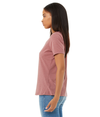 Womens Relaxed CVC V Neck HEATHER MAUVE Side