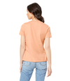 Womens Relaxed CVC V Neck HEATHER PEACH Back
