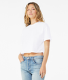Womens Jersey Cropped Tee WHITE Side