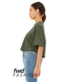 Womens Jersey Cropped Tee MILITARY GREEN Side