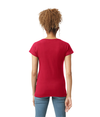 Softstyle Womens V-Neck CHERRY RED Back