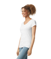 Softstyle Womens V-Neck WHITE Side